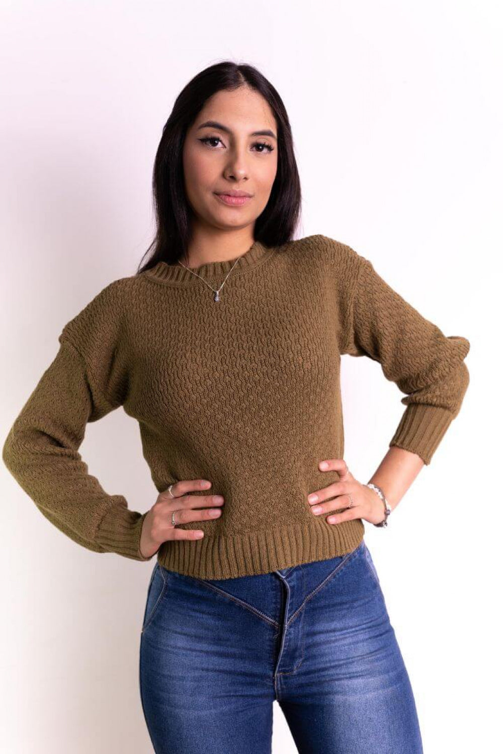 Blusa Básica Texturas Gola Careca