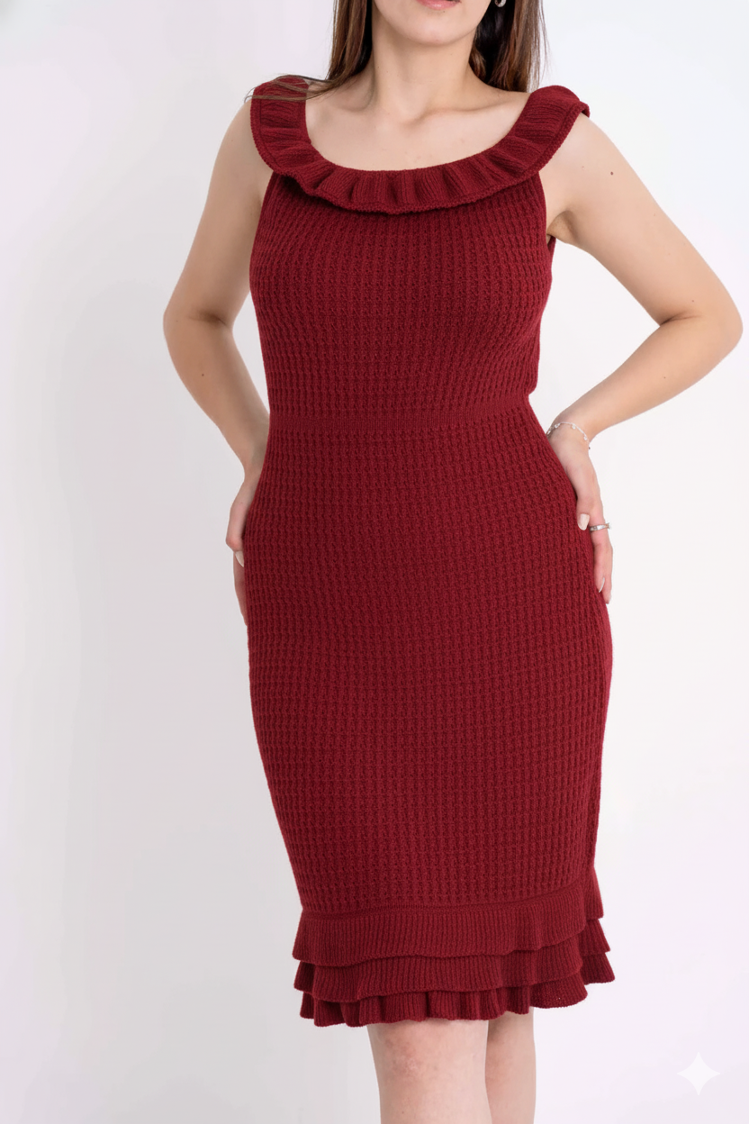 Vestido Ombro a Ombro Babados