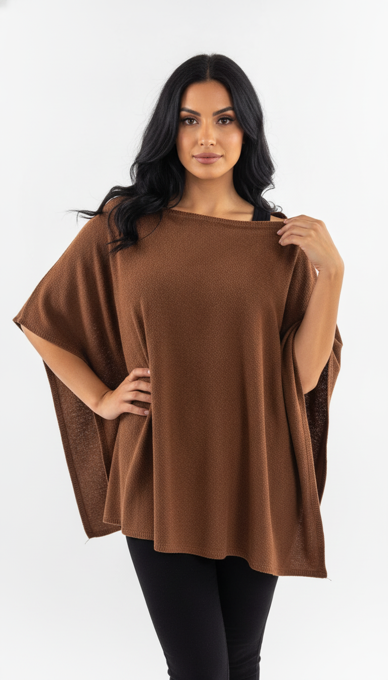 Poncho quadrado mousse