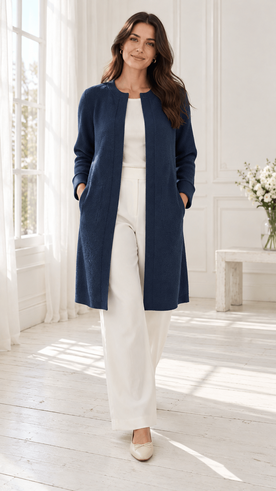 Cardigan Mousse Longo com Bolso