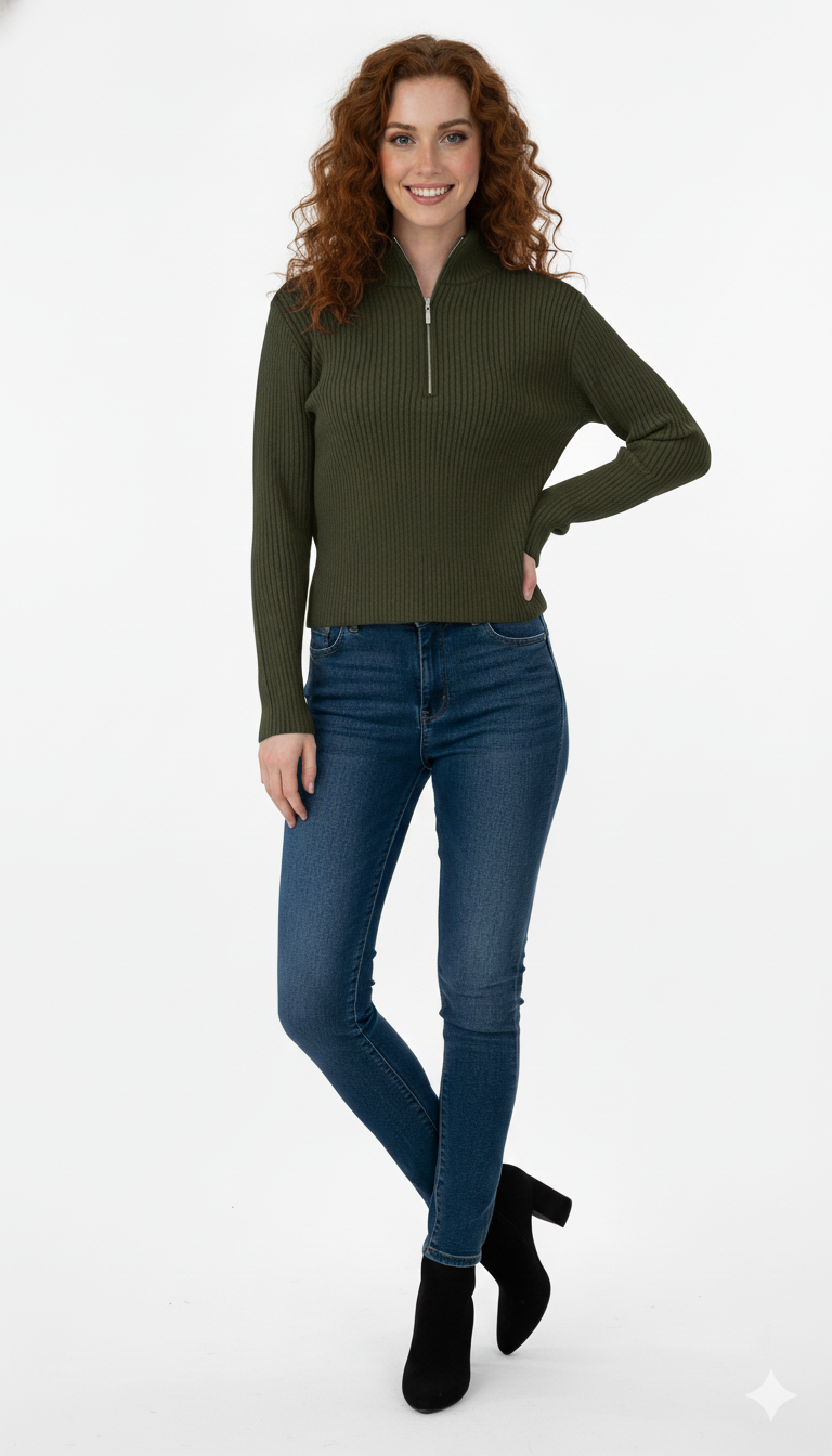 Cropped com Zíper Modal