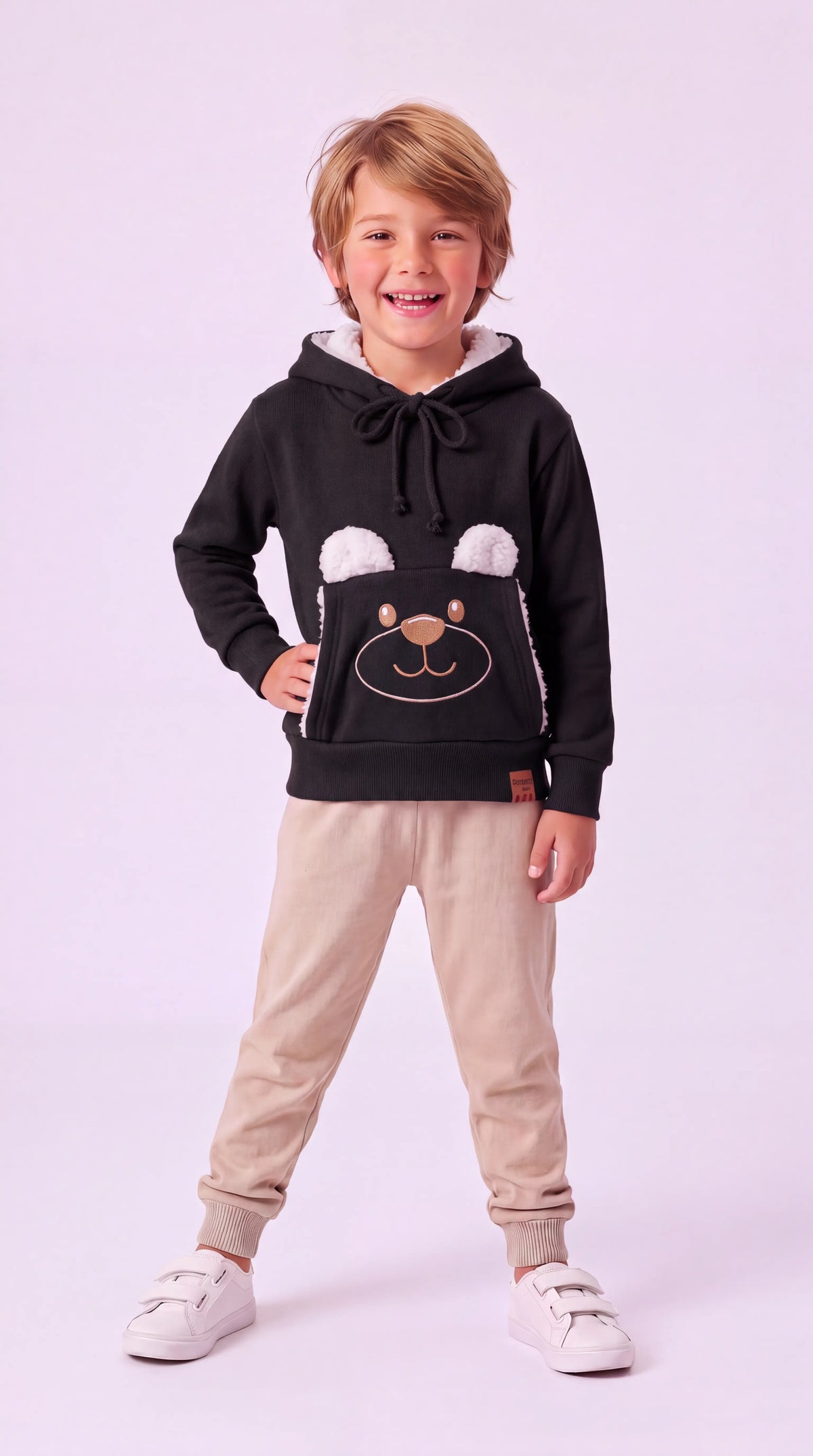 Blusa Infantil Canguru Ursinho com Capuz Unissex