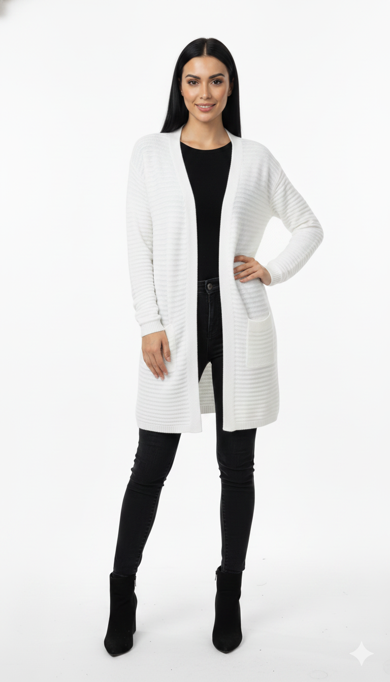 Cardigan com Bolso Aquarela