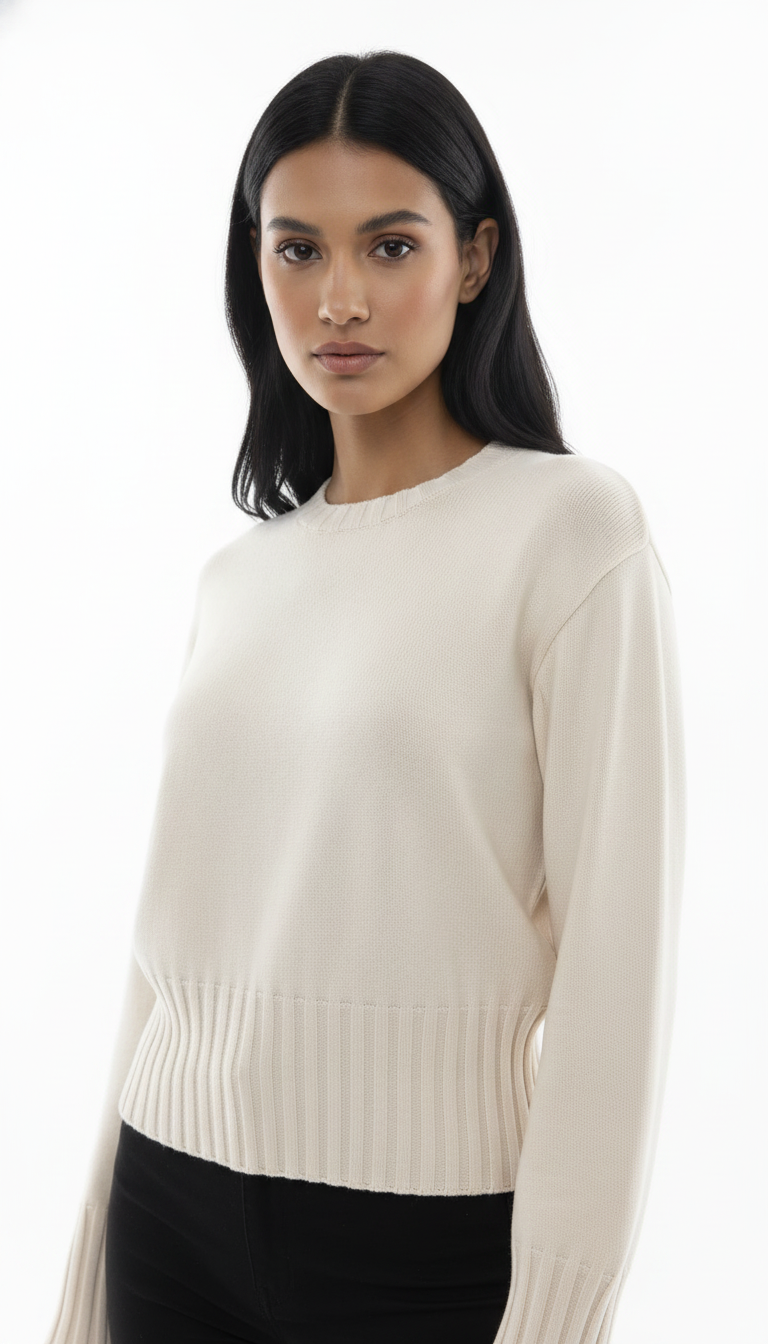 Blusa com Acabamento Canelado