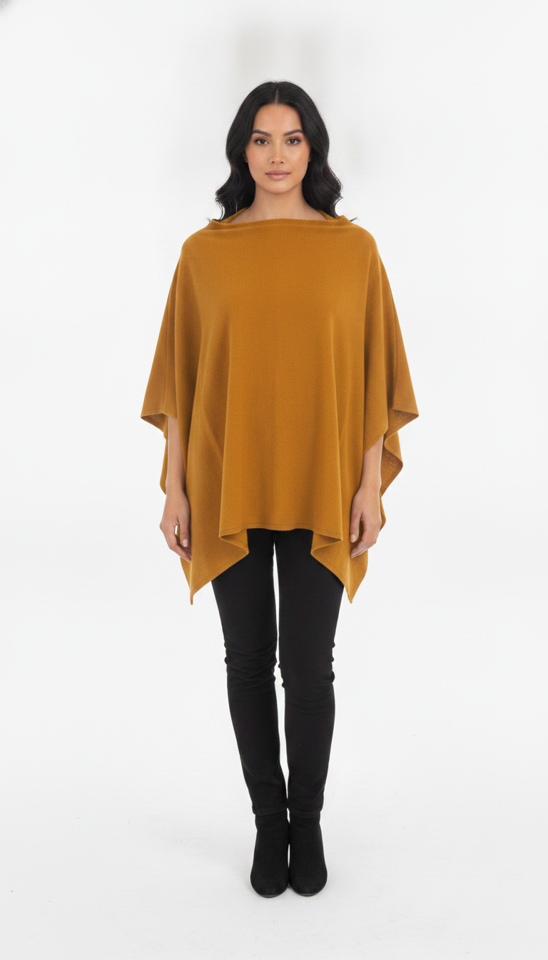 Poncho quadrado mousse