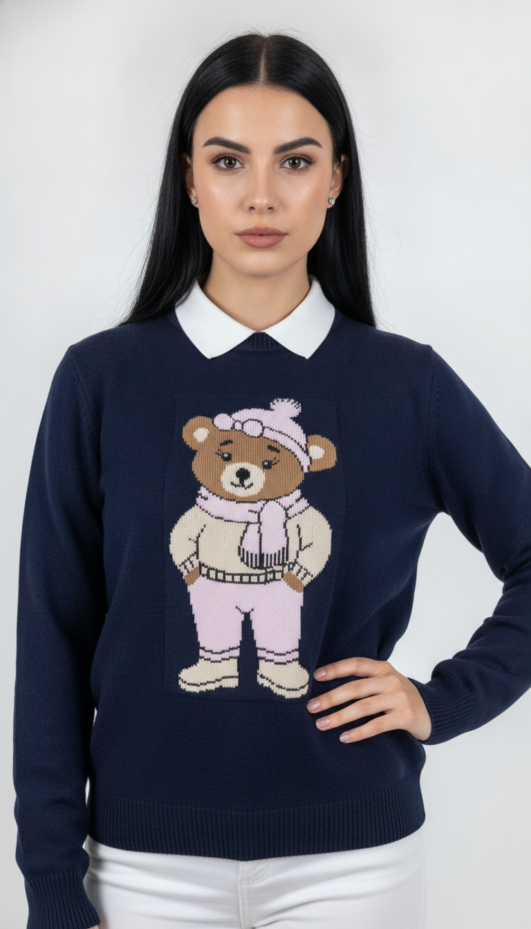 Blusa Ursinho Jacar de Cachecol