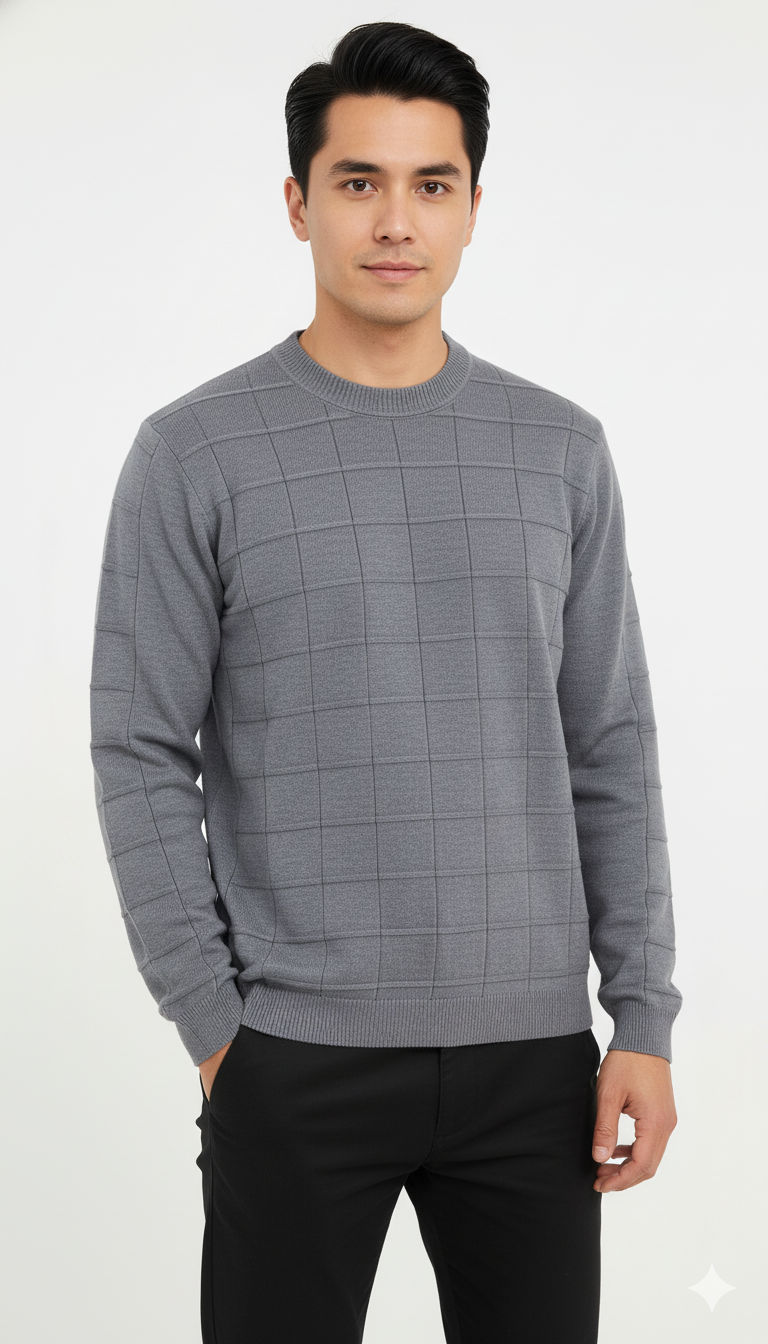 Suéter Quadriculado de Modal