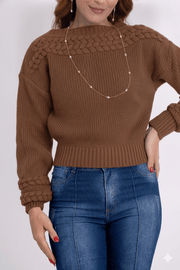 Blusa Tranças Na Gola