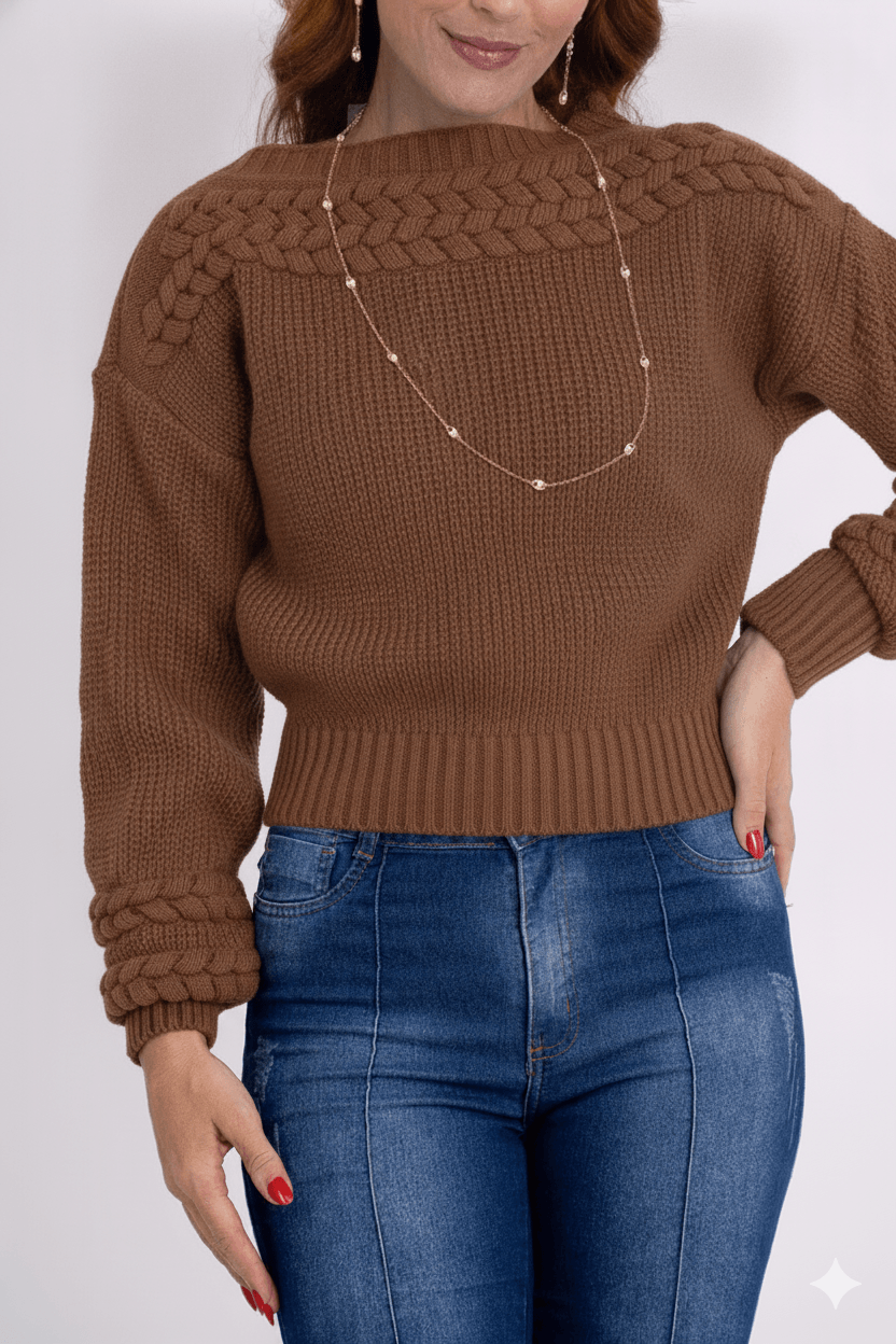 Blusa Tranças Na Gola