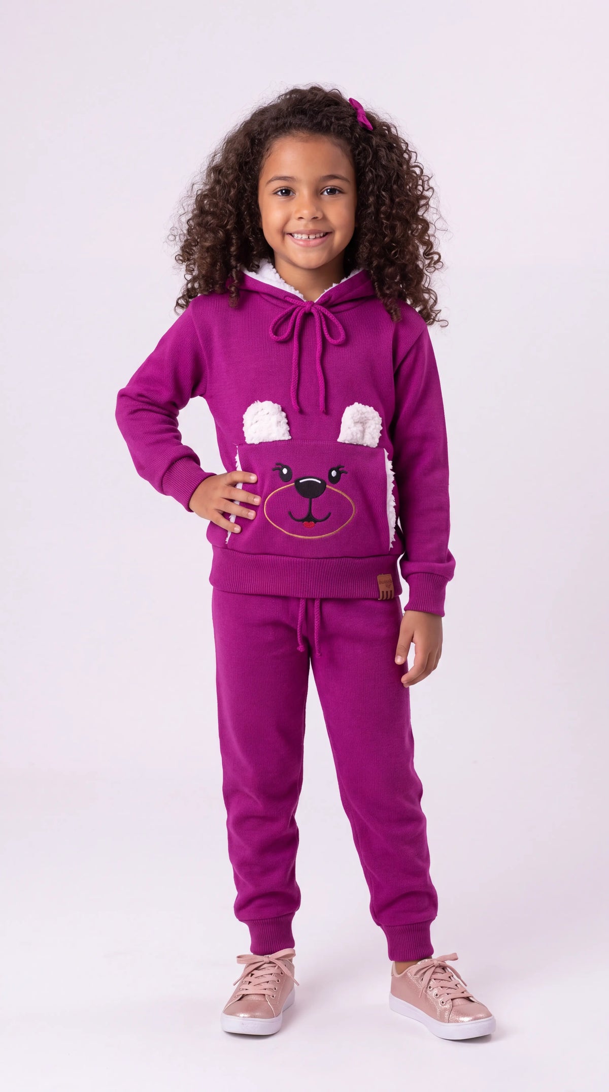 Blusa Infantil Canguru Ursinho com Capuz Unissex