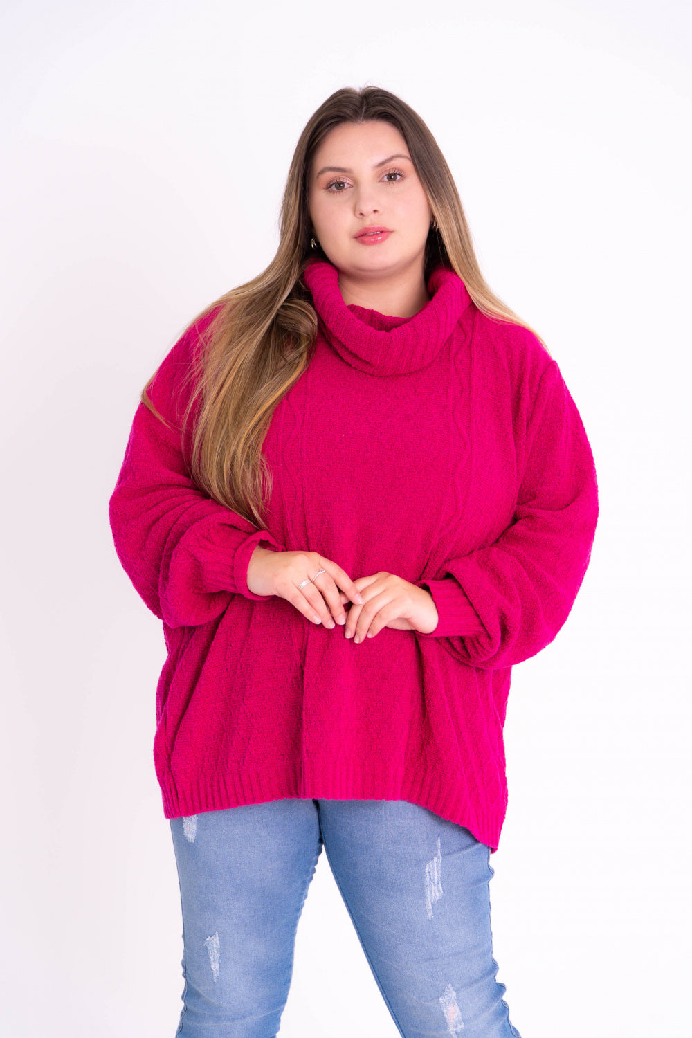 Blusa Plus Size Feminina Gola Alta