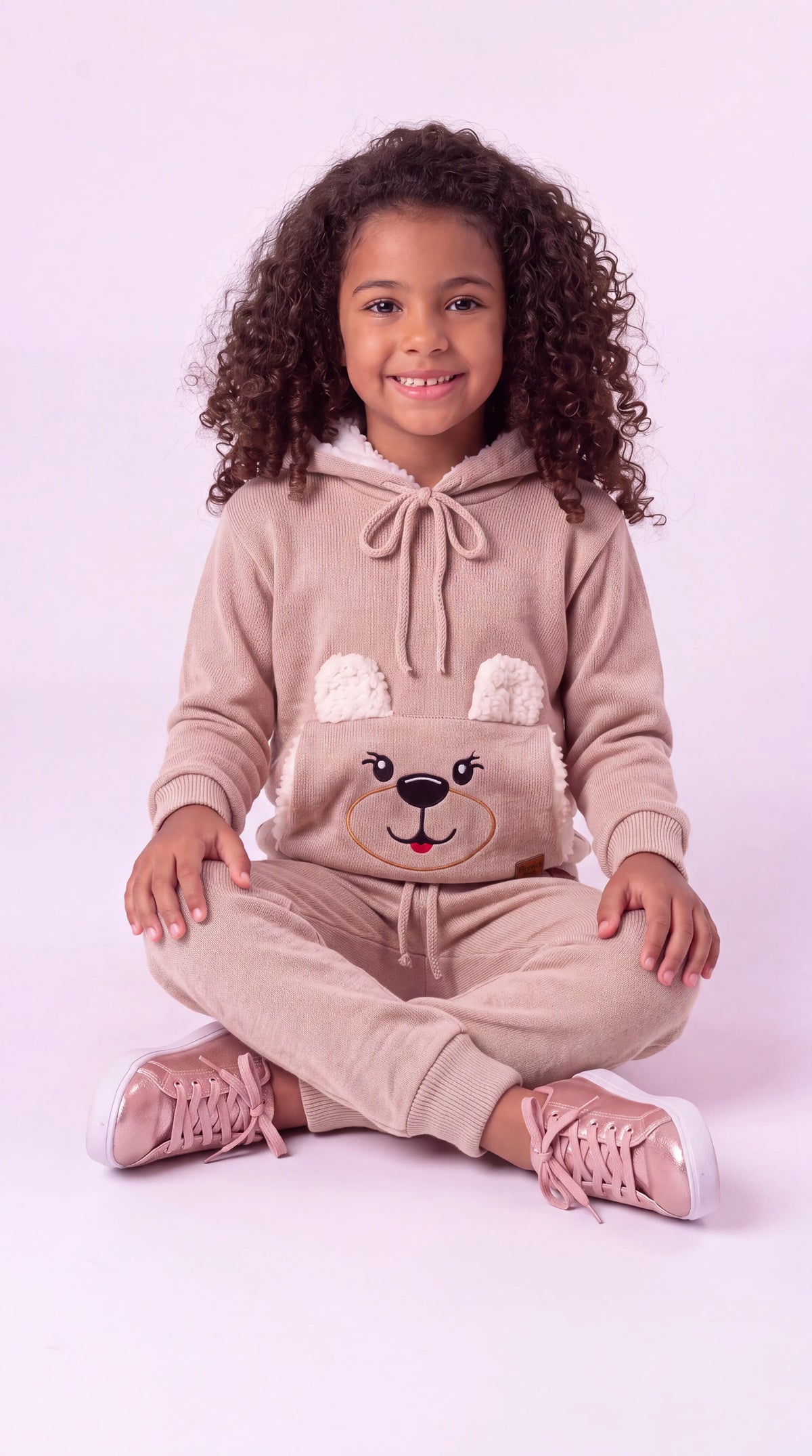 Blusa Infantil Canguru Ursinho com Capuz Unissex