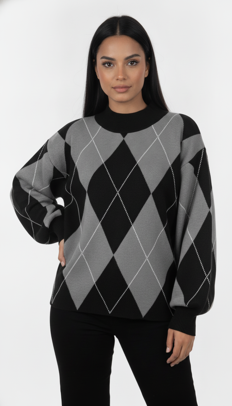 Blusa Losango Manga Bufante
