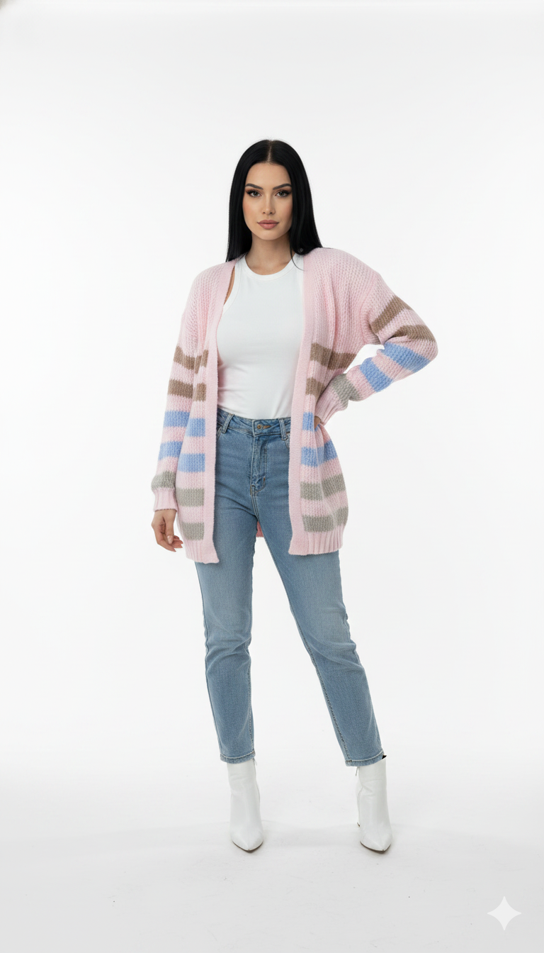 Cardigan Listrado Aquarela