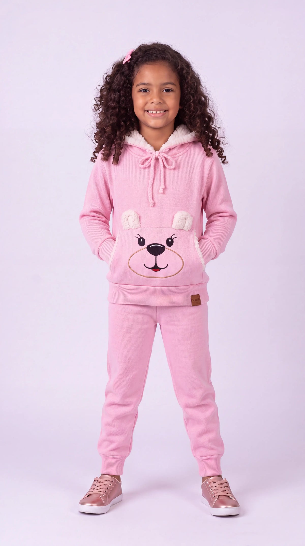 Blusa Infantil Canguru Ursinho com Capuz Unissex